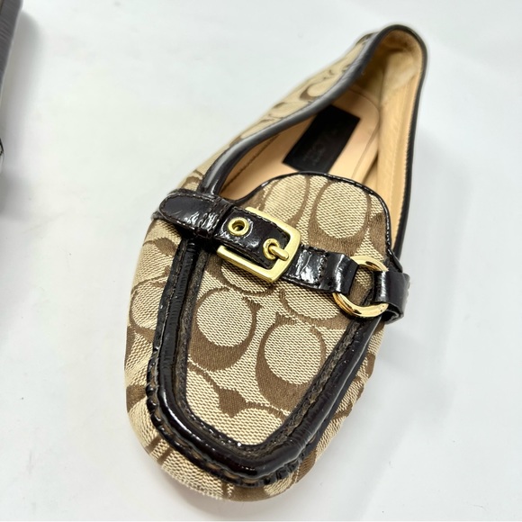 Coach dress shoes Stacie Q 131 Sz 8M Brown F2070/G07 buckle flats comfort - Picture 7 of 8